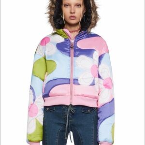 Colorful Floral Women's Puffer Jacket